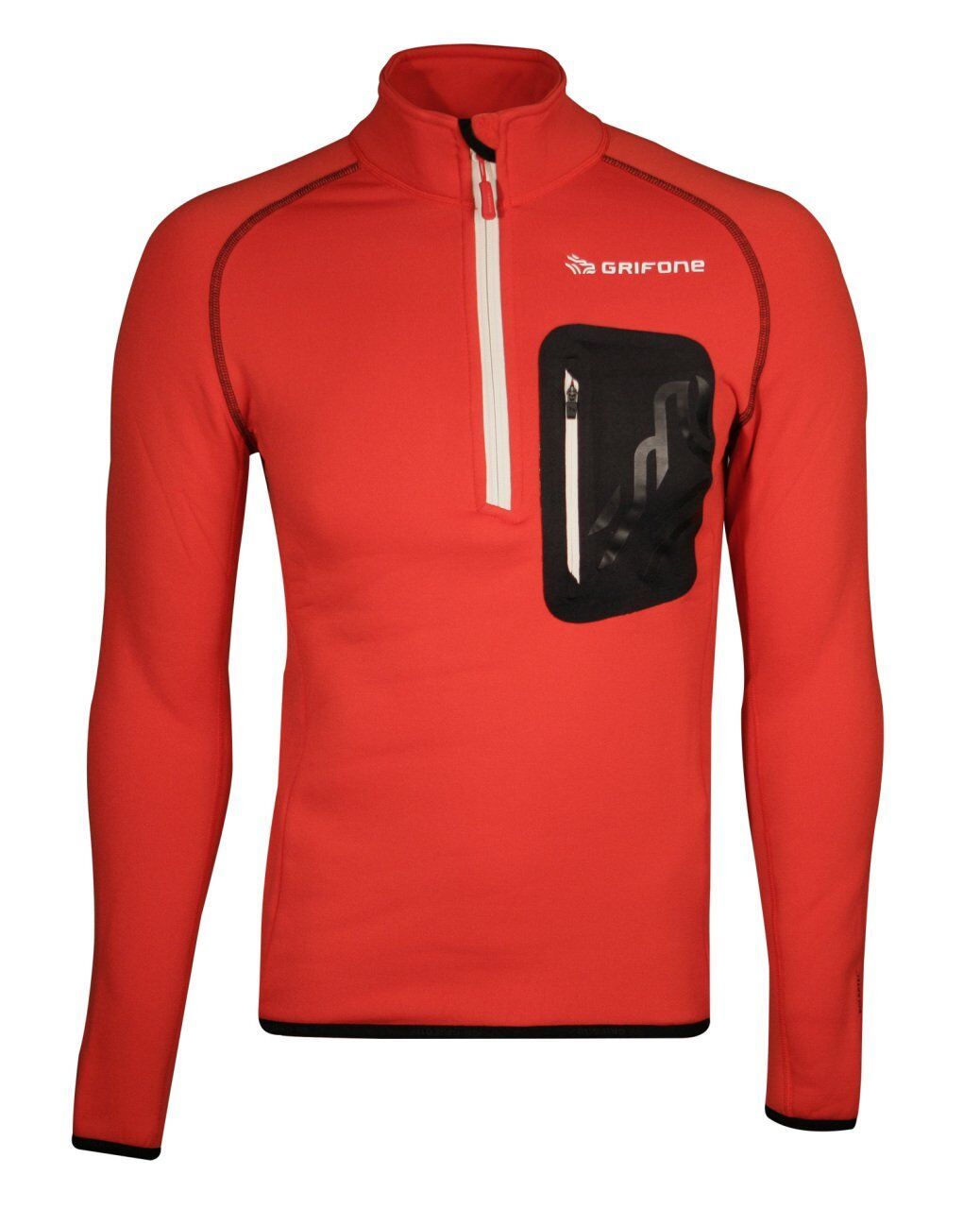 Grifone Murray Yarım Fermuarlı Polar Kırmızı-Siyah - XXL