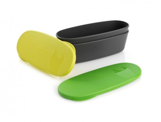 SnapBox Oval 2li Kapaklı Kutu Hardal-Pembe