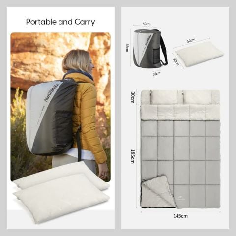 Naturehike HD250 Yastıklı 2 Kişilik Pamuklu Uyku Tulumu