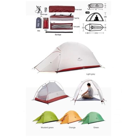 Naturehike Cloud UP-1 Ultralight Kamp Çadırı 210T - ORANGE - TK