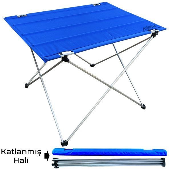54001 Argeus Katlanabilir Alüminyum Masa/ Mavi