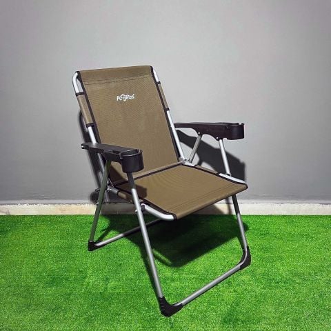 Argeus Rock Katlanabilir Kamp Sandalyesi Bardaklı - Kahve (A-16)