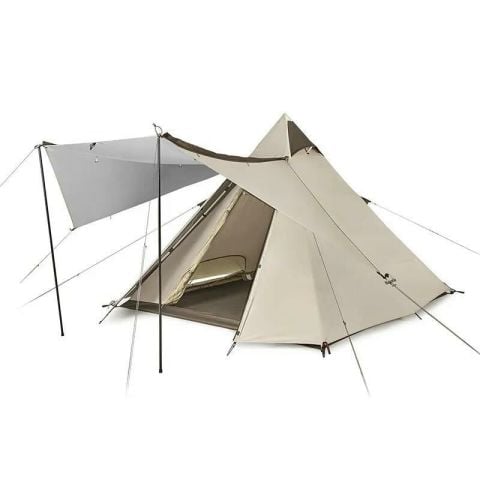 Naturehike Glamping 4 Kişilik Çift Katmanlı Pramid Çadır
