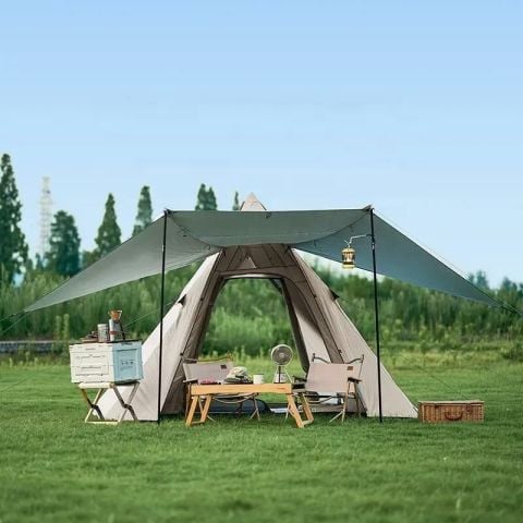 Naturehike Glamping 4 Kişilik Çift Katmanlı Pramid Çadır