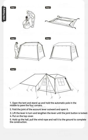 Naturehike Village 5.0 2. Nesil Otomatik Kurulum Çadır