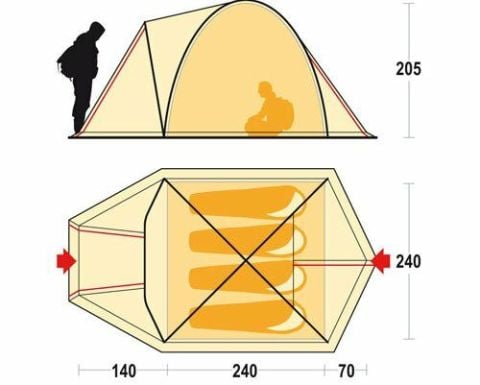 Ferrino Shaba 4 Alüminyum Pole Çadır