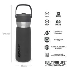 Stanley GO Iceflow Pipetli Paslanmaz Çelik Soğuk Su Termosu 0.65 LT Fume
