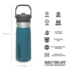 Stanley GO Iceflow Pipetli Paslanmaz Çelik Soğuk Su Termosu 0.65 LT Petrol
