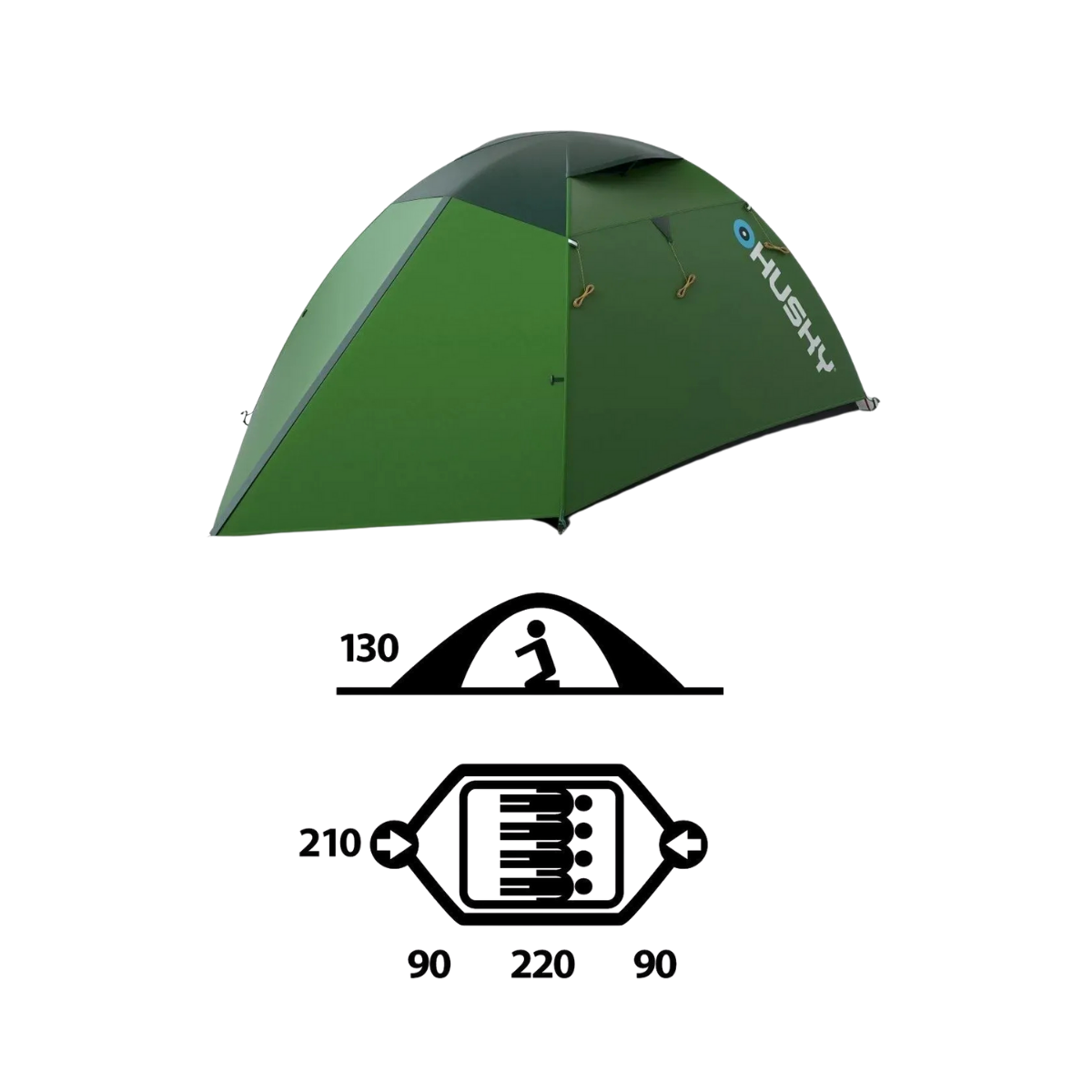 HUSKY BRIGHT YESIL 4 KISILIK KAMP CADIR  MOUT