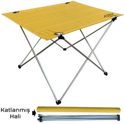erkamp-outdoor-54001 Argeus Katlanabilir Alüminyum Masa /Sarı