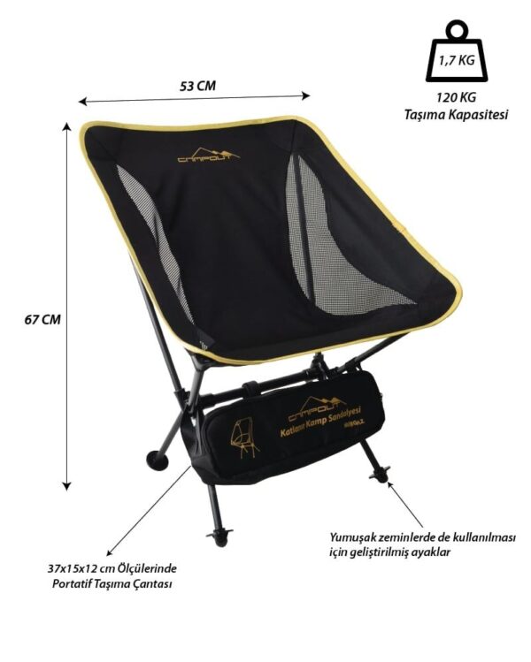 erkamp-outdoor-Campout Pratik Kamp Sandalyesi – Hafif