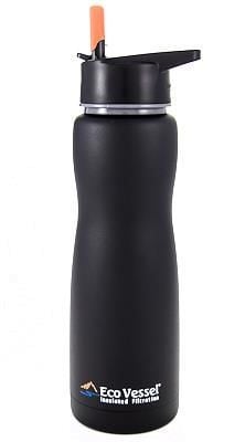 erkamp-outdoor-Eco Vessel Aqua Vessel Insulated Filtre Bottle Termos 0.75 Litre-SİYAH