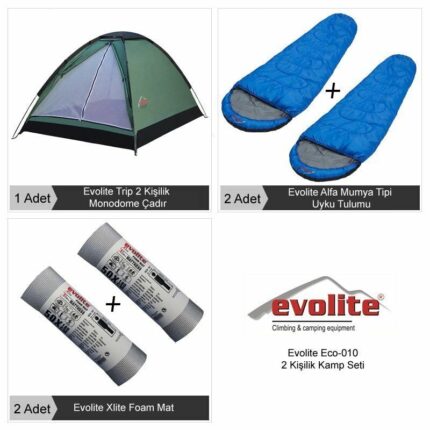 erkamp-outdoor-Evolite 2 Kişilik Eko Kampçılık Seti