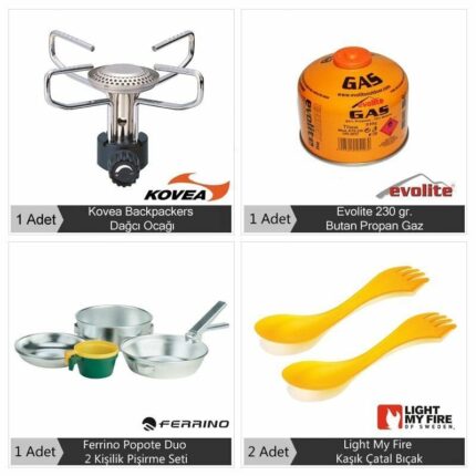 erkamp-outdoor-Evolite 2 Kişilik Pişirme Kamp Seti