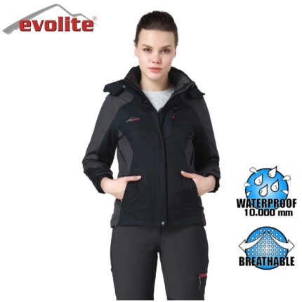erkamp-outdoor-Evolite Diva Bayan Mont 3in1 Gri/Siyah