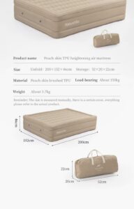 Naturehike Changyou Peach Fleece TPU Double Yüksek Şişme Yatak - Görsel 4