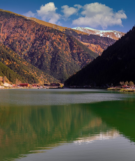 lake, mountains, reflection, water, scenery, scenic, village, göl, manzara, doğa, orman, ağaç, su, dağ, gökyüzü, cennet, sakin, nature, güzel